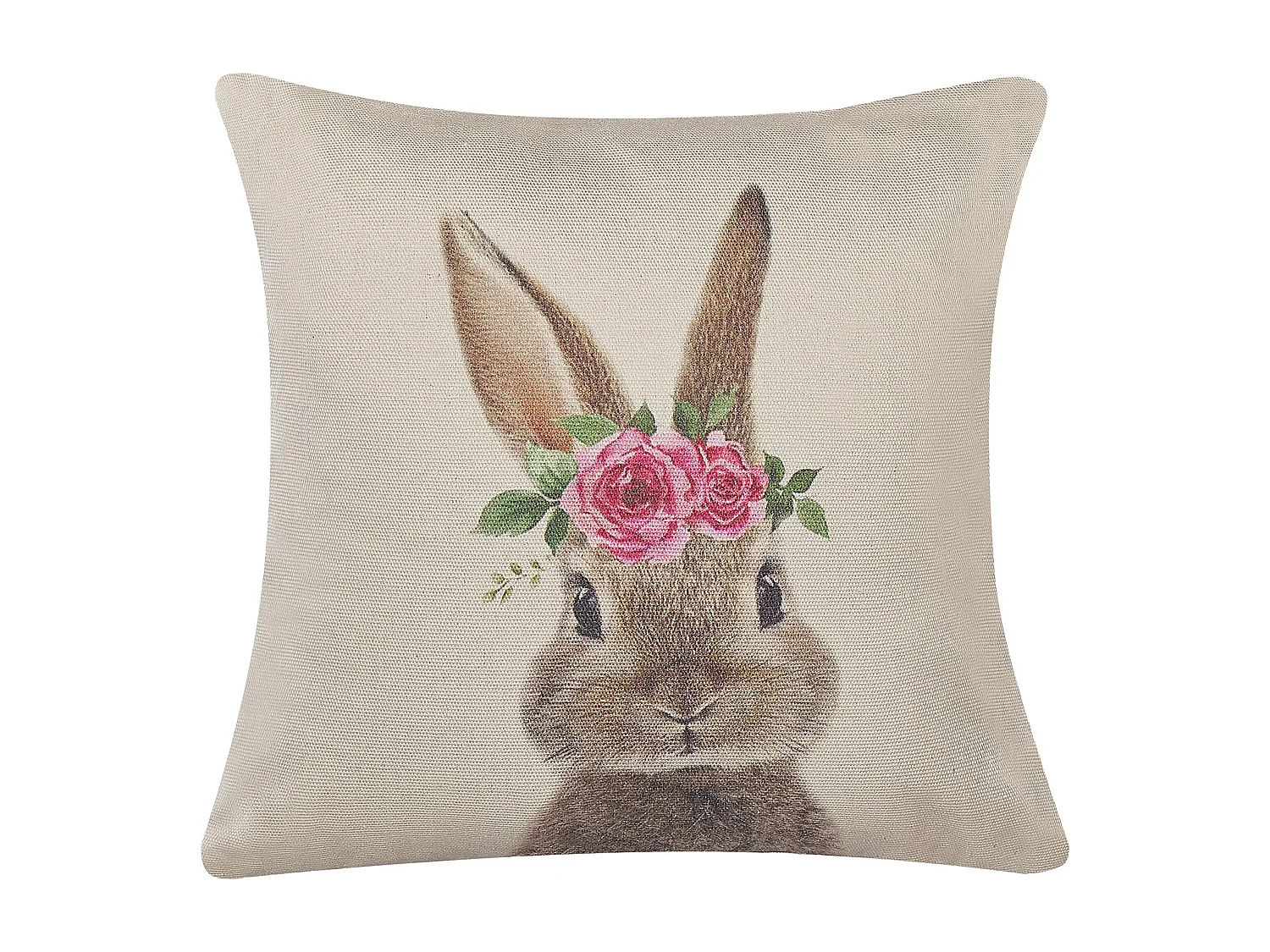 Conjunto de 2 cojines de algodón gris pardo motivo conejo 45 x 45 cm TULIPA