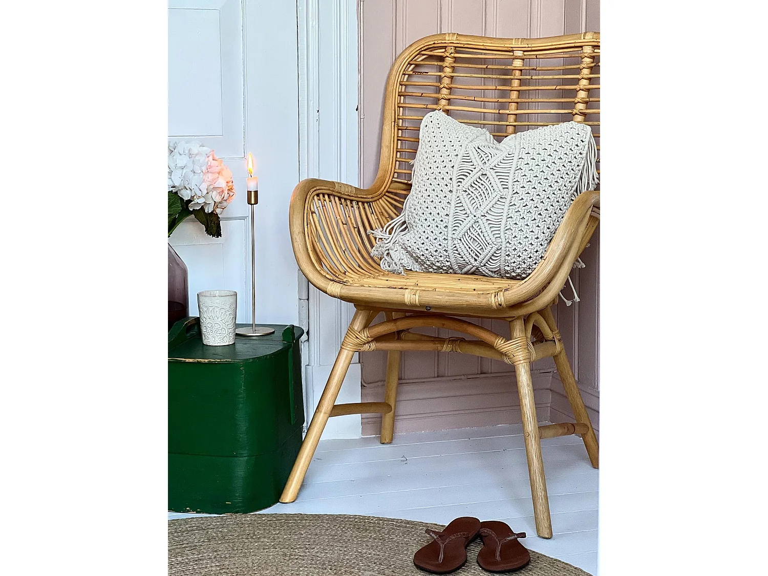 Lot de 2 coussins décoratifs YORTAN Coton 45 x 45 cm Beige clair Motif géométrique