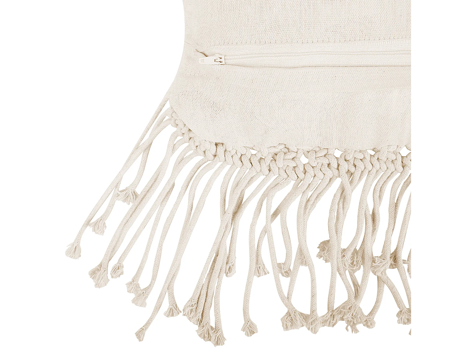 Dekokissen 2er Set YORTAN Baumwolle 45 x 45 cm Hellbeige Geometrisches Muster