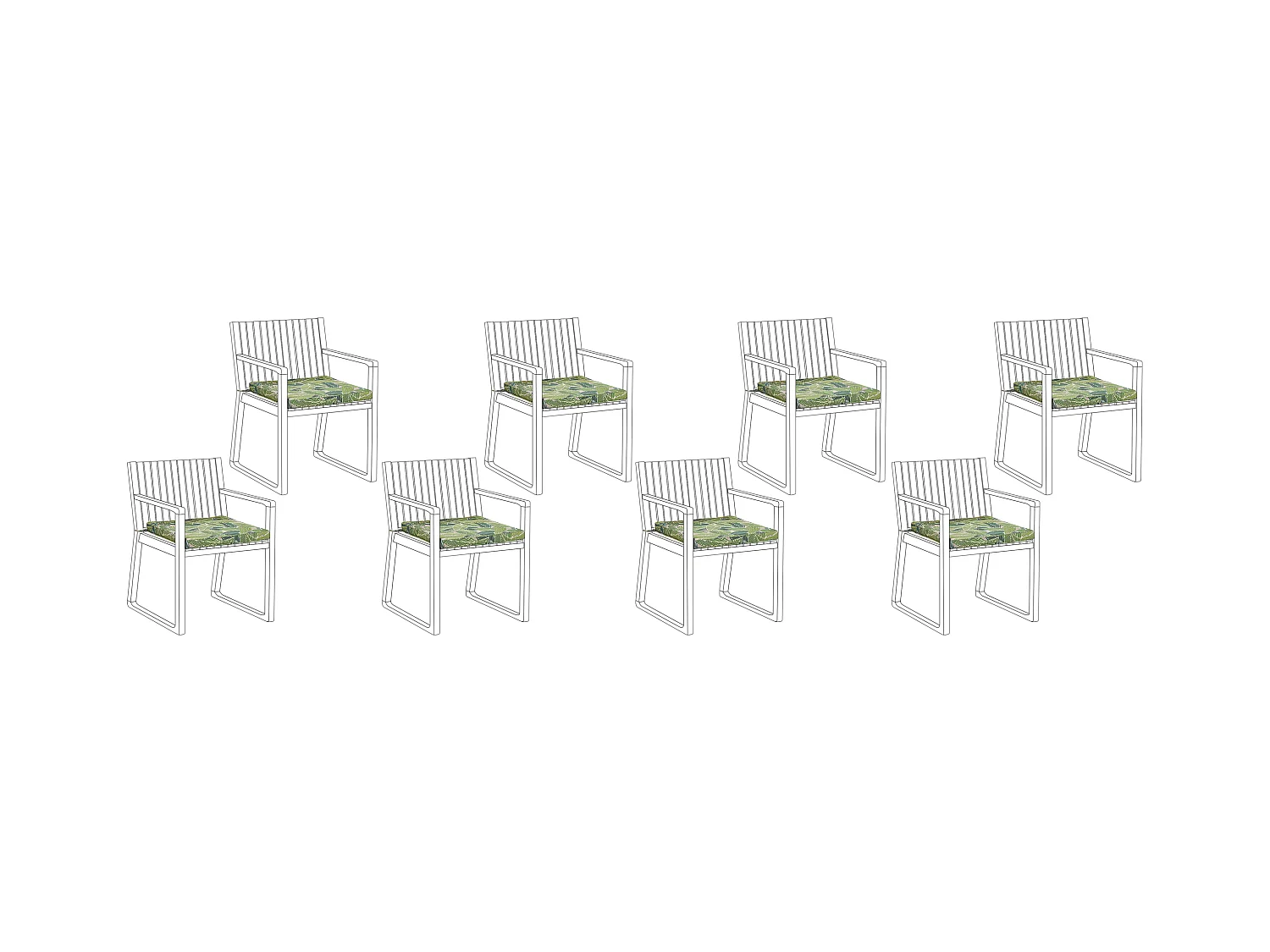 Lot de 8 coussins pour chaises de jardin SASSARI 46 x 46 cm Vert clair