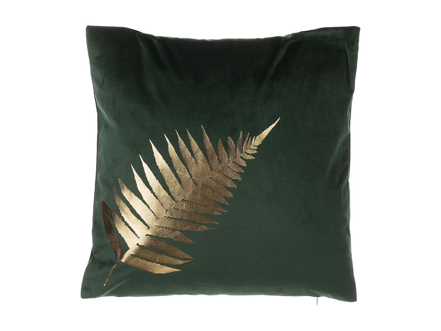 Conjunto de 2 almofadas decorativas FERN Veludo 45 x 45 cm Verde escuro Padrão de plantas