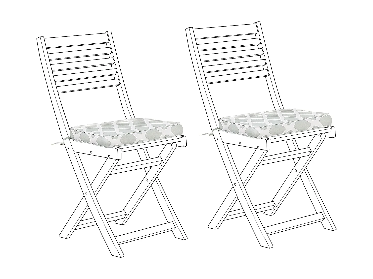 Lot de 2 coussins pour chaises de jardin FIJI 29 x 38 cm Vert menthe