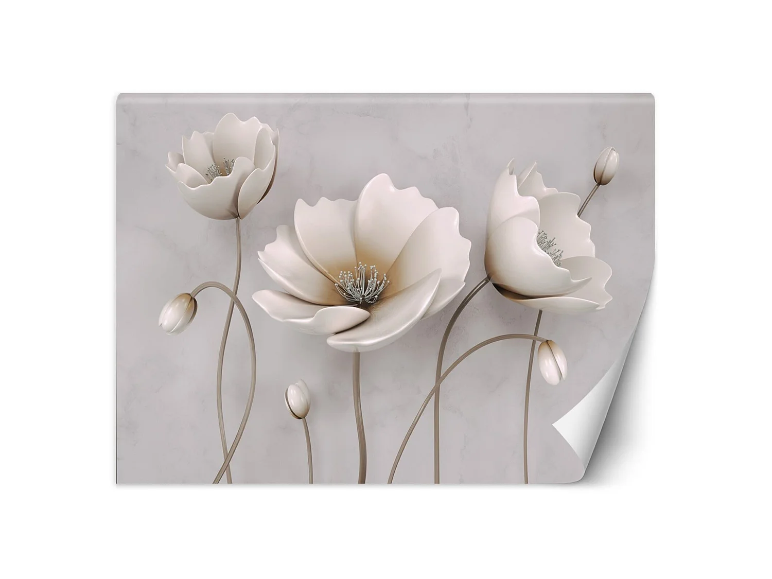 Papier peint fleurs abstraites - 150 x 105 cm