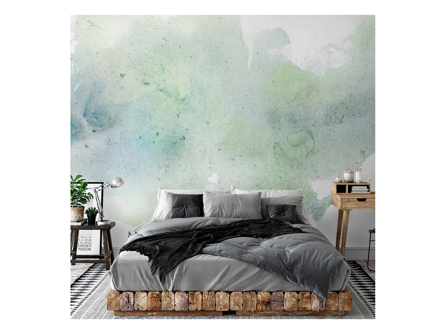 Papier peint Menthe Pastel - 300 x 210 cm