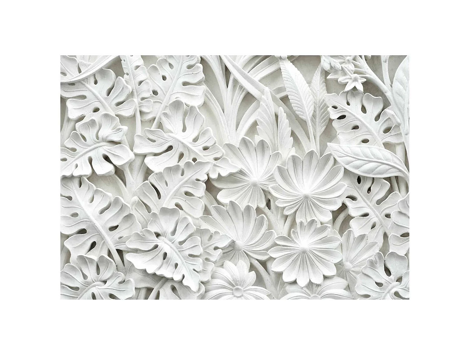 Papier peint adhésif Jardin blanc d'albâtre - 343 x 245 cm