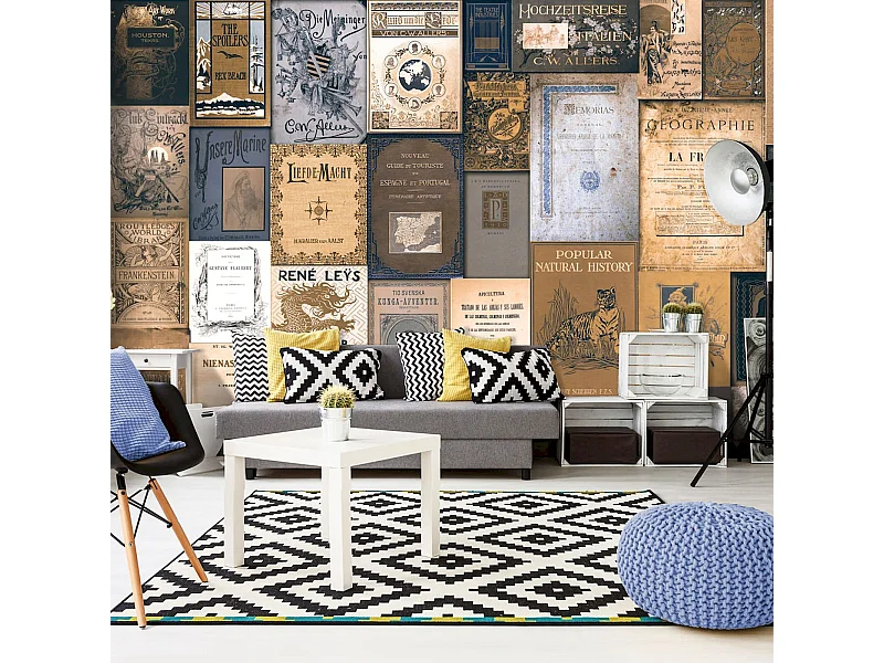 Papier peint adhésif Mosaïque littéraire - 147 x 105 cm