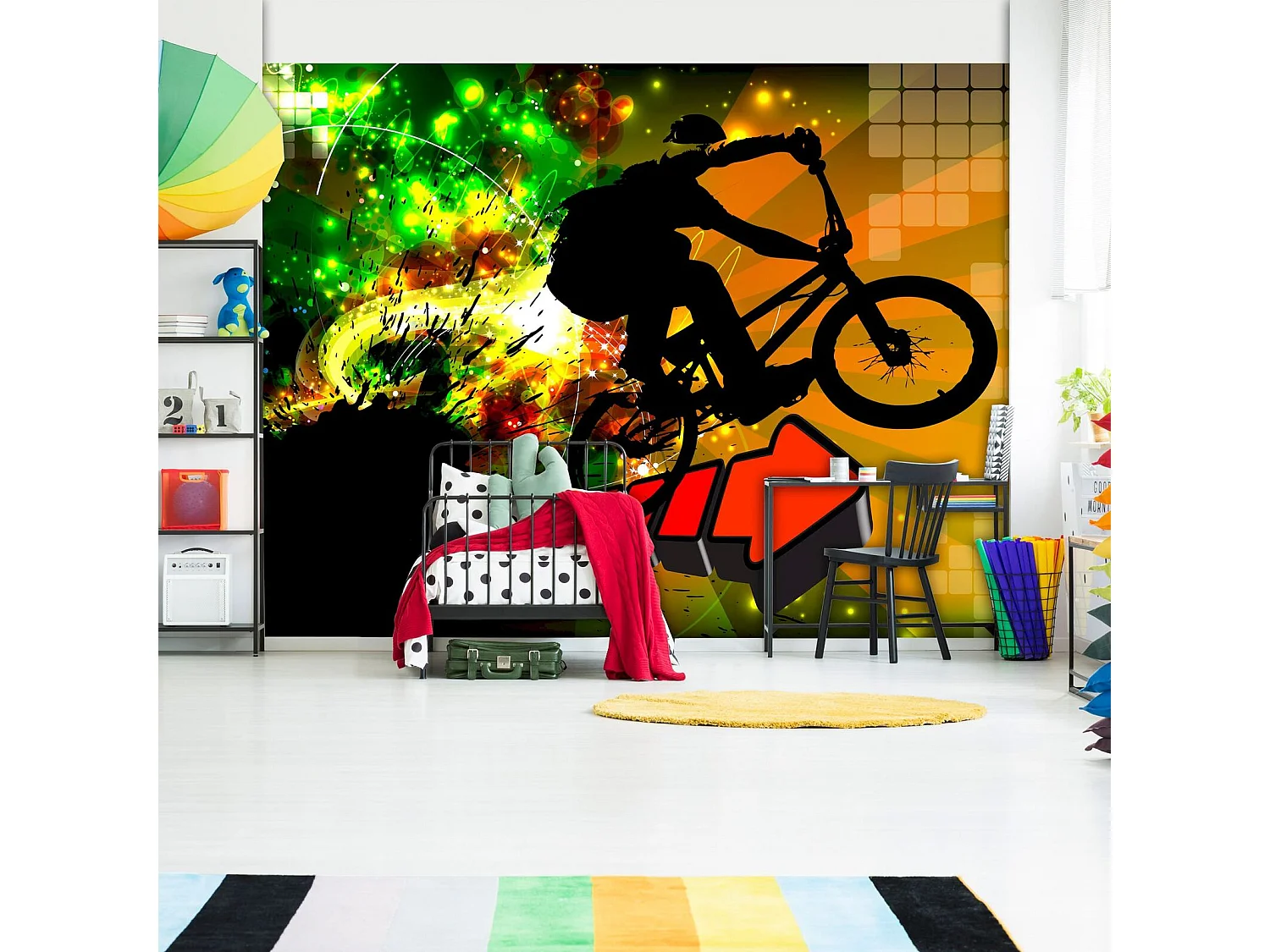 Papier peint adhésif Tours de vélo - 98 x 70 cm