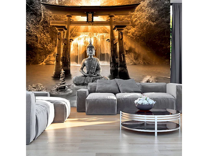 Papier peint adhésif Sourire de bouddha - 98 x 70 cm