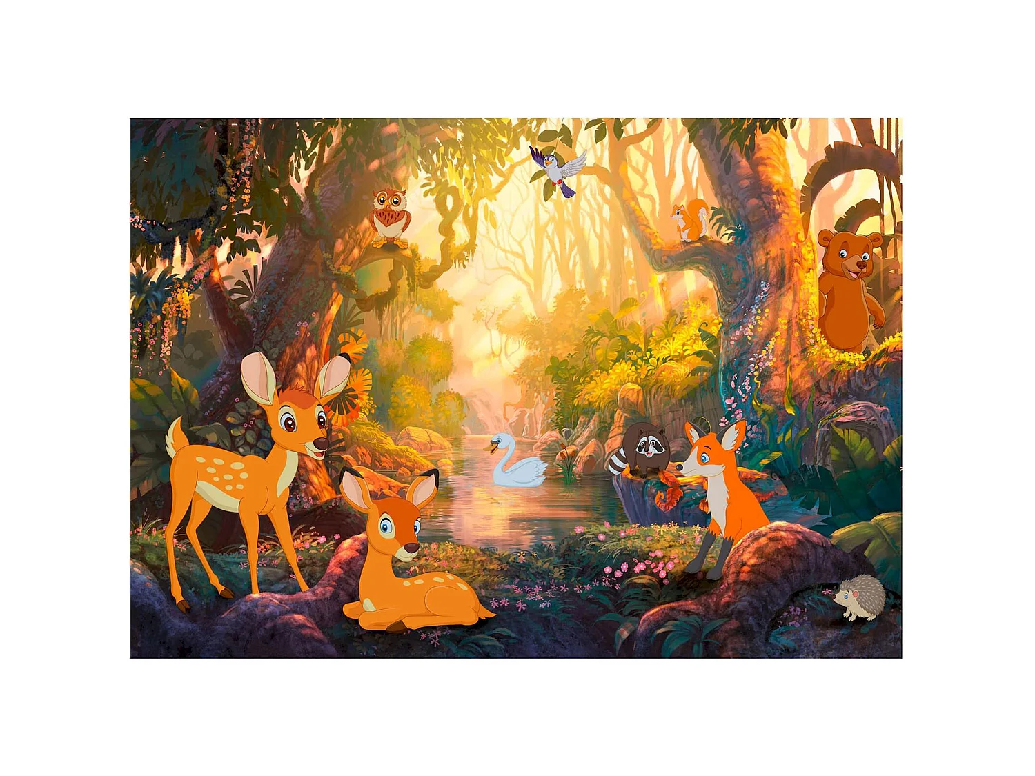 Papier peint adhésif Animaux de la forêt - 147 x 105 cm