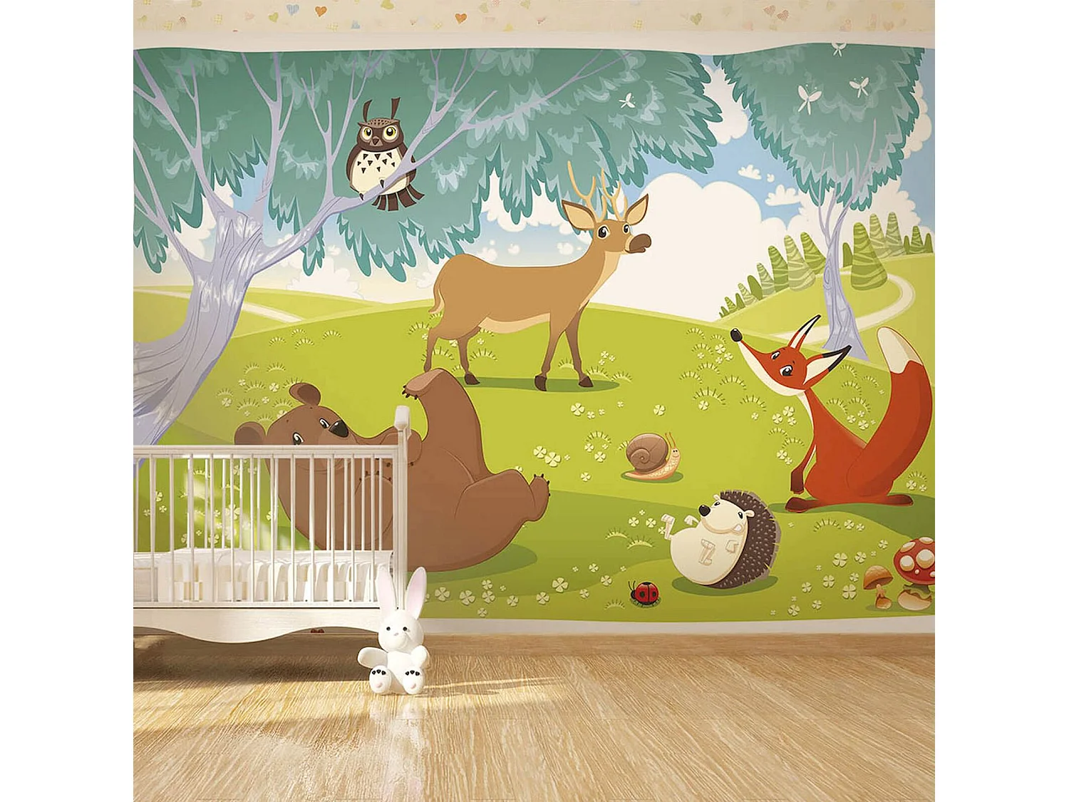 Papier peint adhésif Forêt d'animaux - 147 x 105 cm