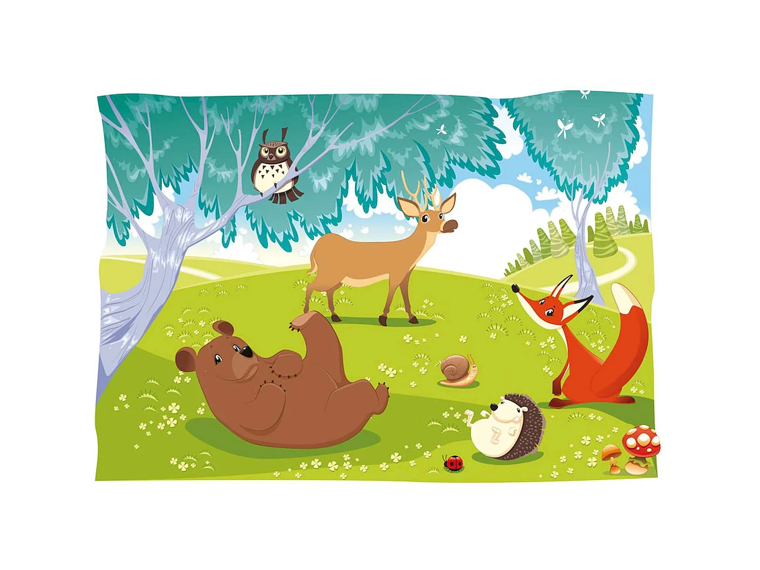 Papier peint adhésif Forêt d'animaux - 147 x 105 cm