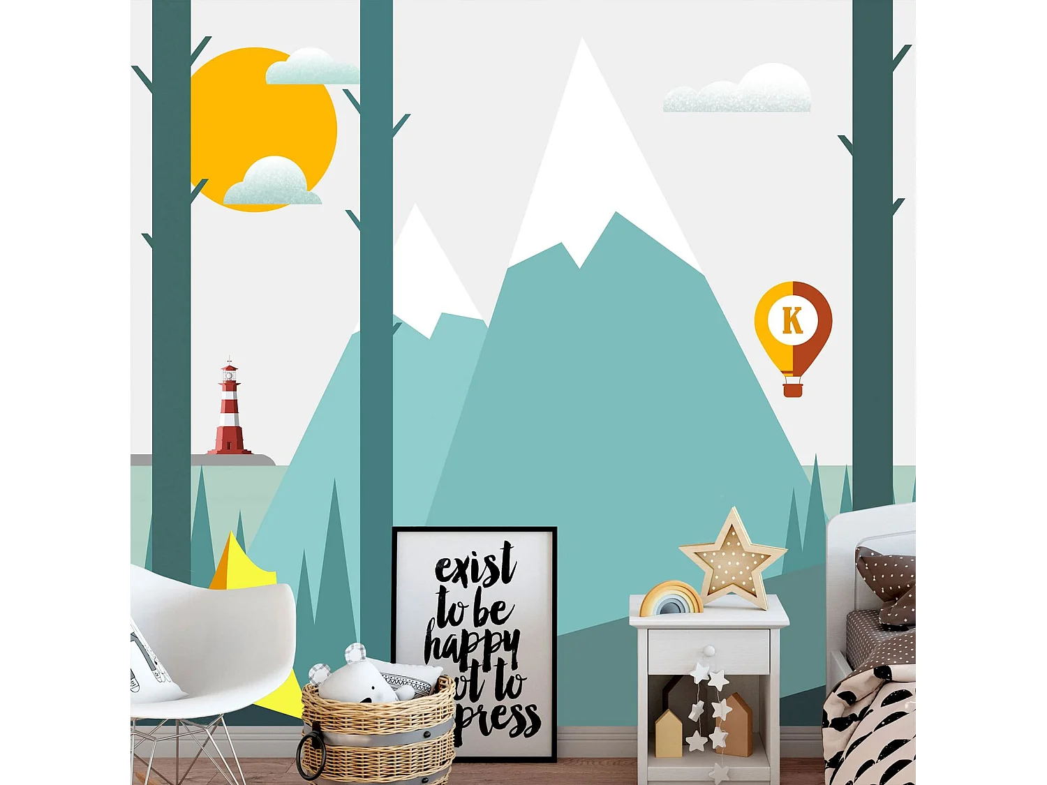 Papier peint adhésif Au camping - 98 x 70 cm