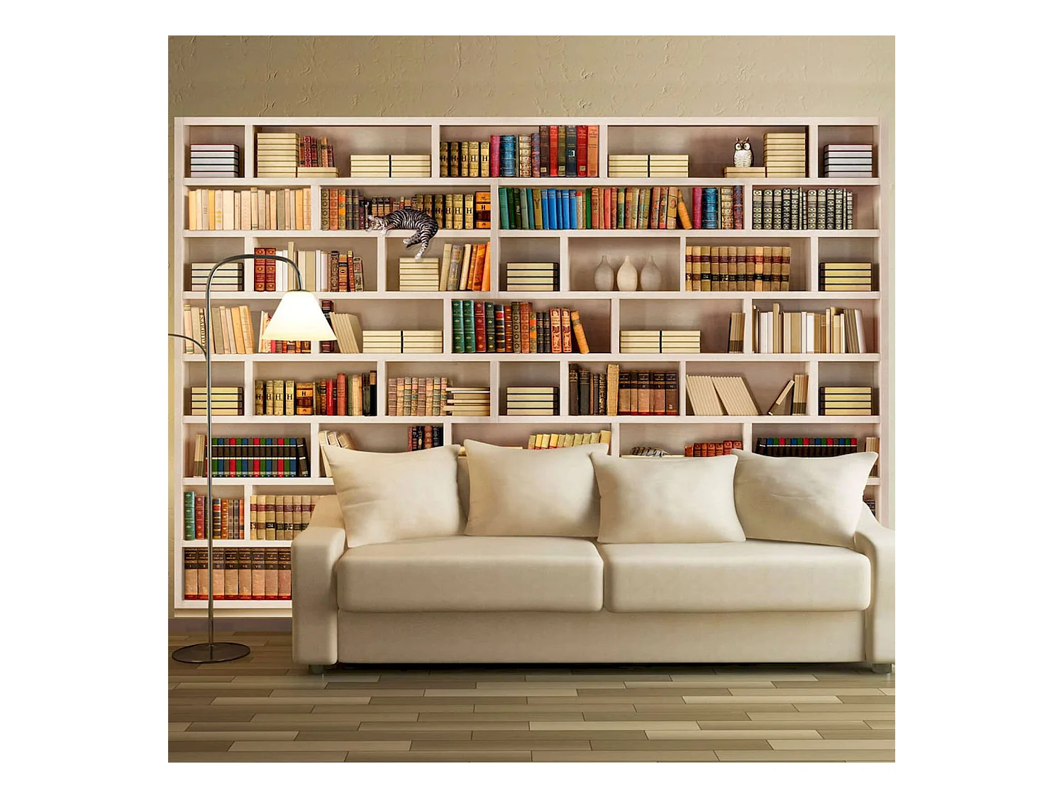 Papier peint adhésif Bibliothèque domestique - 294 x 210 cm