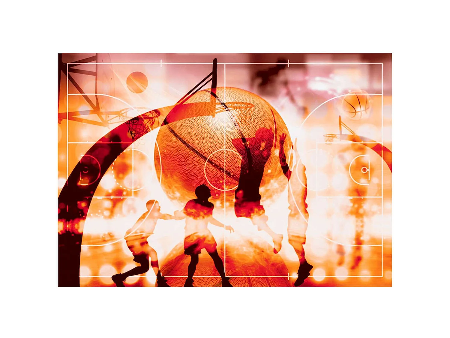 Papier peint adhésif Mon sport : le basket - 98 x 70 cm