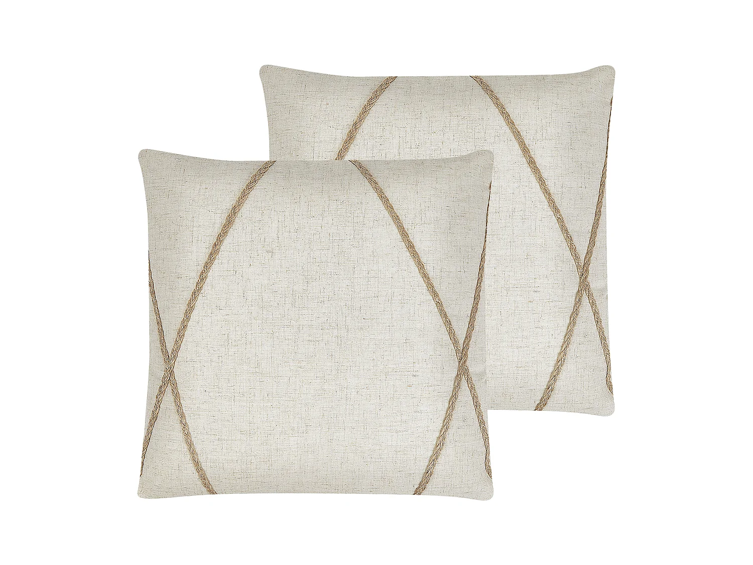 Lot de 2 coussins décoratifs LICUALA 45 x 45 cm Beige Motif géométrique