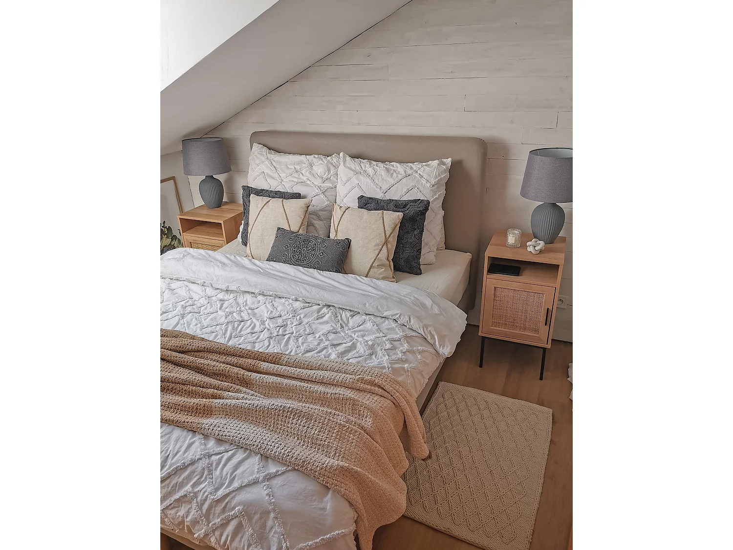 Lot de 2 coussins décoratifs LICUALA 45 x 45 cm Beige Motif géométrique