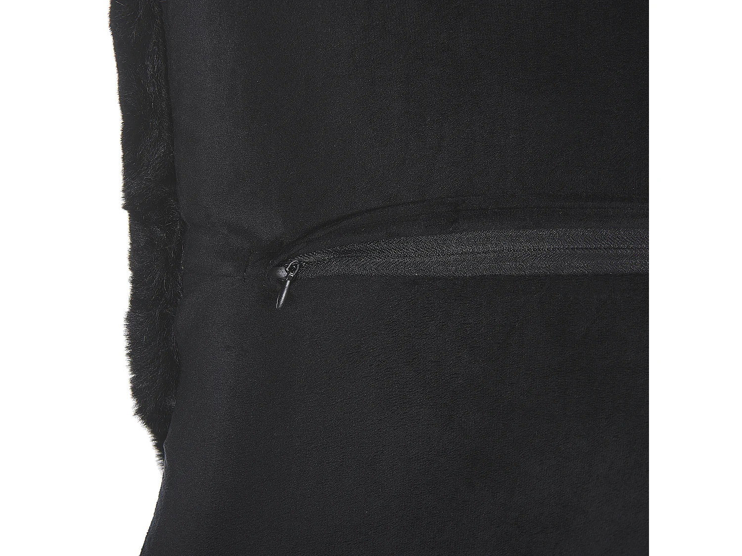 Lot de 2 coussins décoratifs EHNAR Bouclé 42 x 42 cm Noir Unicolore