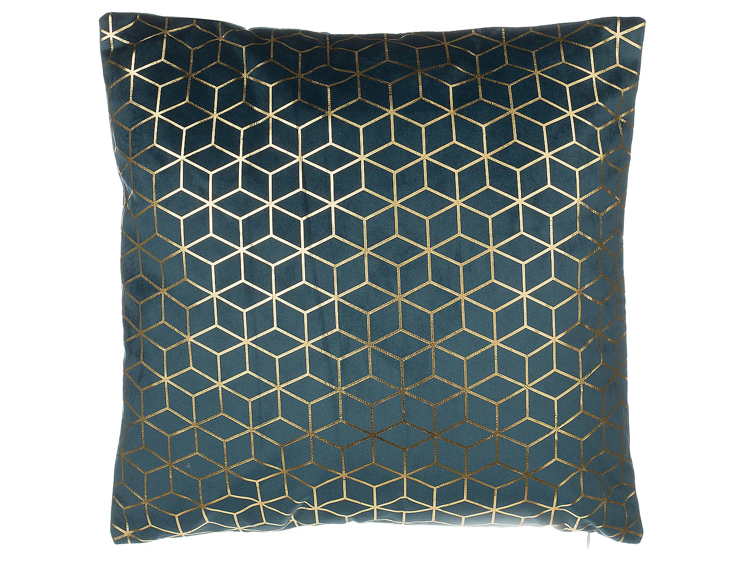 Set of 2 Decorative Cushions CELOSIA Velvet 45 x 45 cm Teal Geometric Pattern