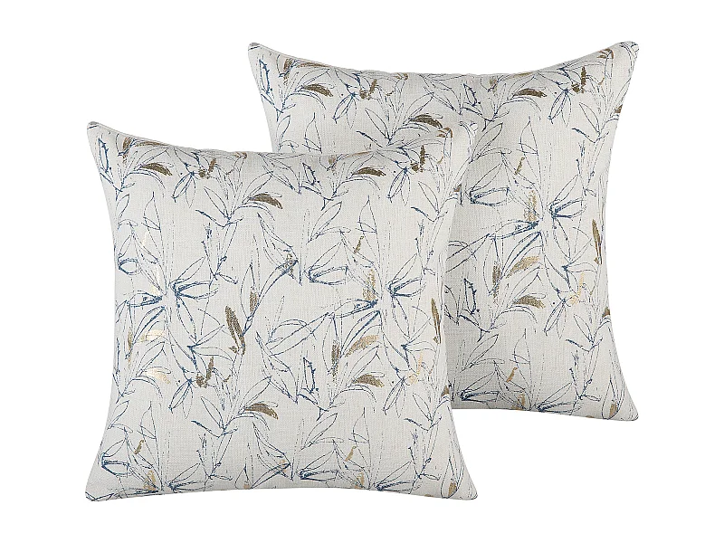 Dekokissen 2er Set ARBOR 45 x 45 cm Beige Blumenmuster