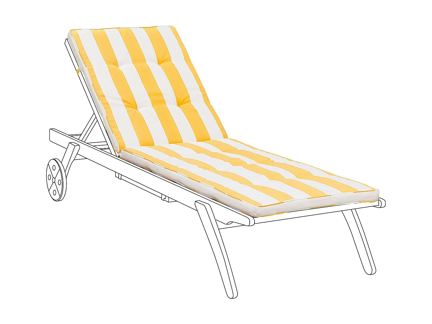Auflage für Gartenliege CESANA gelb gestreift 192 x 56 x 5 cm