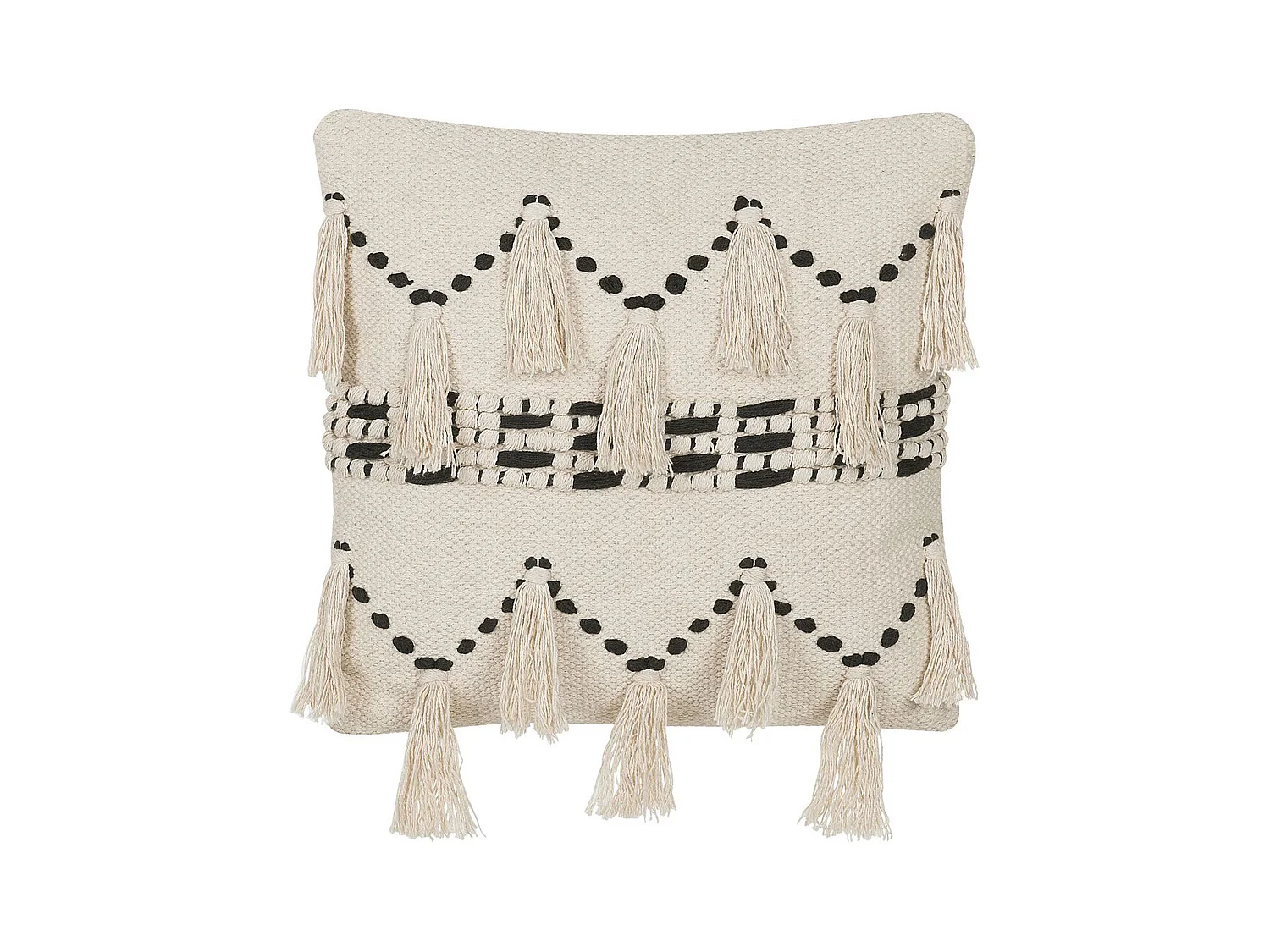 Coussin THONDI Coton 45 x 45 cm Beige À rayure