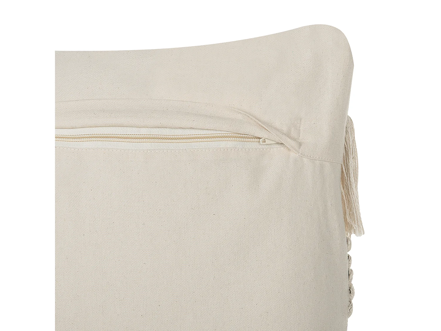 Dekokissen beige/schwarz Fransen Baumwolle 45 x 45 cm Thondi