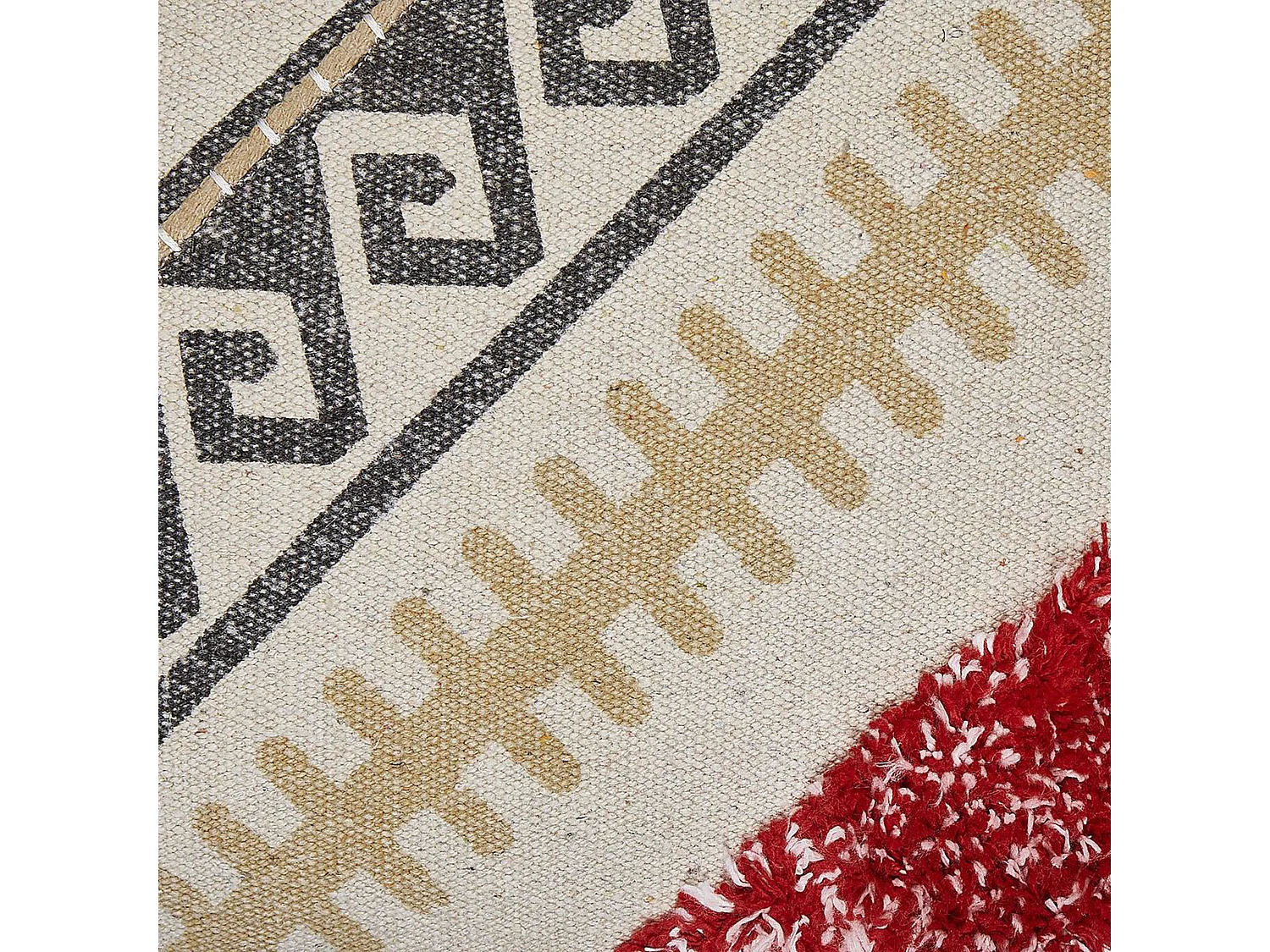 Coussin BETULA Coton 30 x 50 cm Beige Motif géométrique