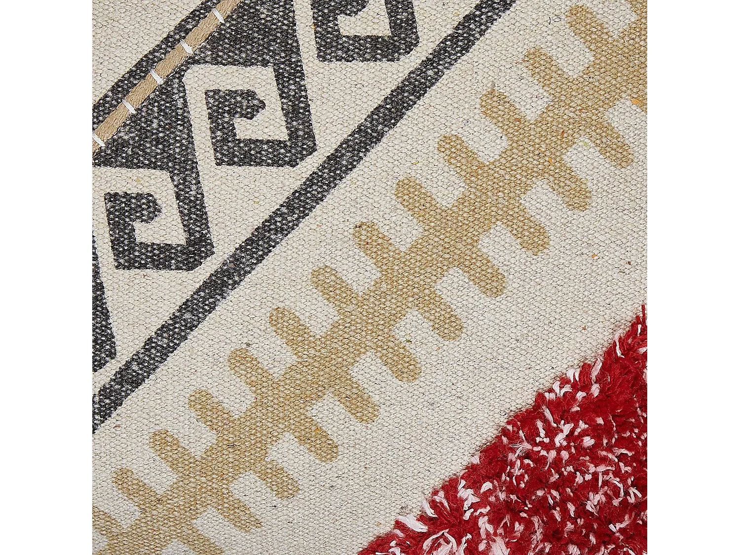 Poduszka dekoracyjna BETULA Bawełna 30 x 50 cm Beżowy Wzór geometryczny