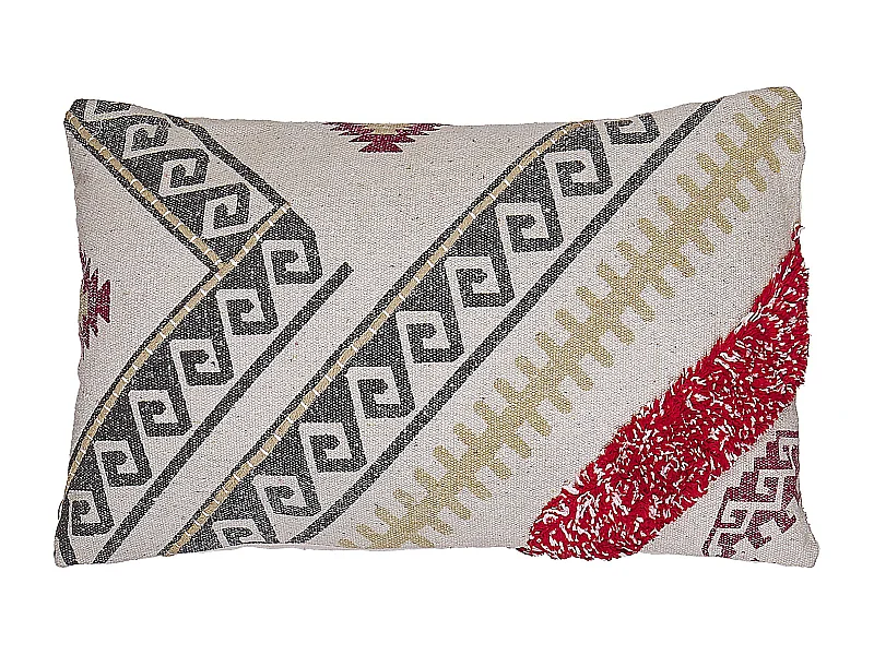 Coussin BETULA Coton 30 x 50 cm Beige Motif géométrique