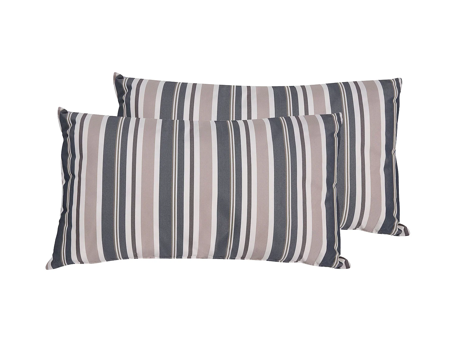 Lot de 2 coussins d'extérieur KASTOS À rayure 40 x 70 cm Taupe
