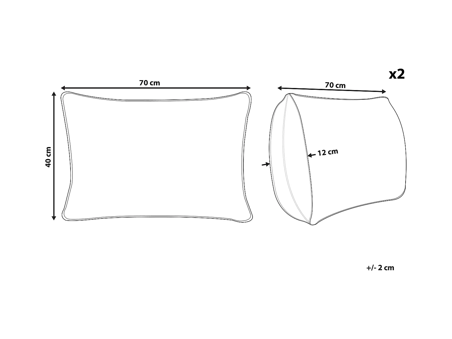 Set van 2 tuinkussens KASTOS Gestreept 40 x 70 cm Taupe