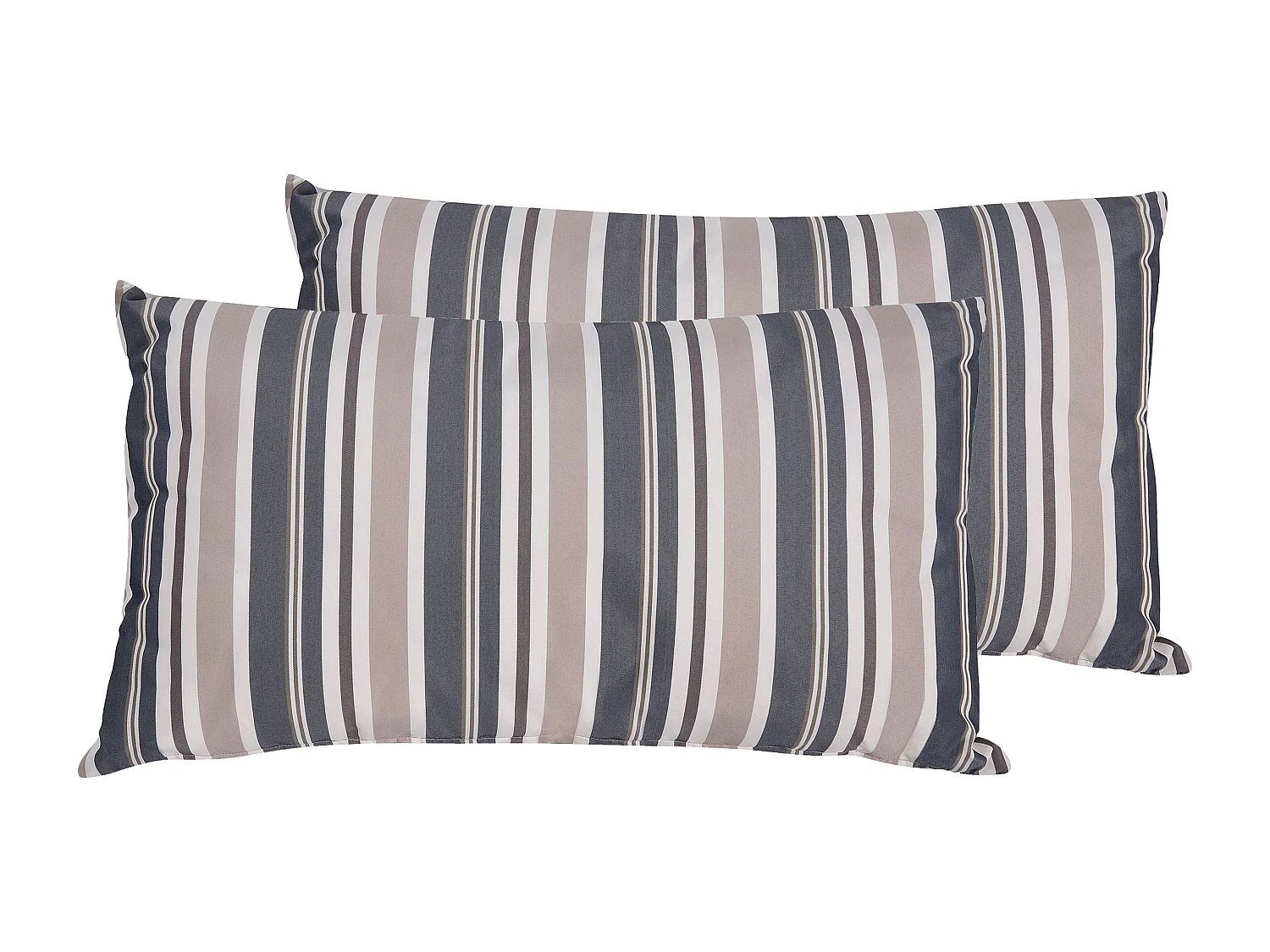 Lot de 2 coussins d'extérieur KASTOS À rayure 40 x 70 cm Taupe