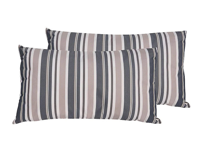 Set di 2 cuscini da esterno KASTOS A strisce 40 x 70 cm Tortora