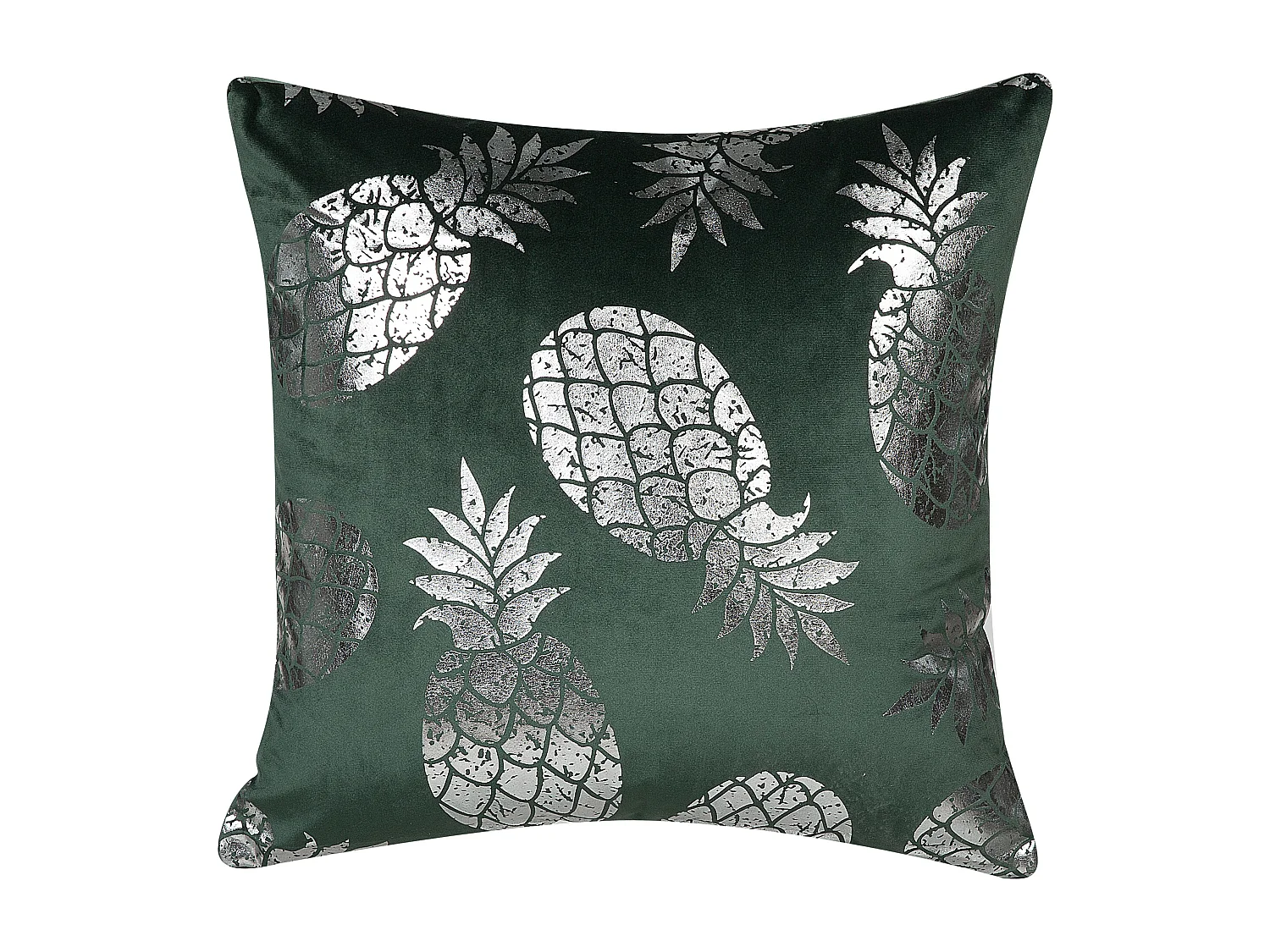 Dekokissen 2er Set ASTILBE Samtstoff 45 x 45 cm Dunkelgrün Pflanzenmuster