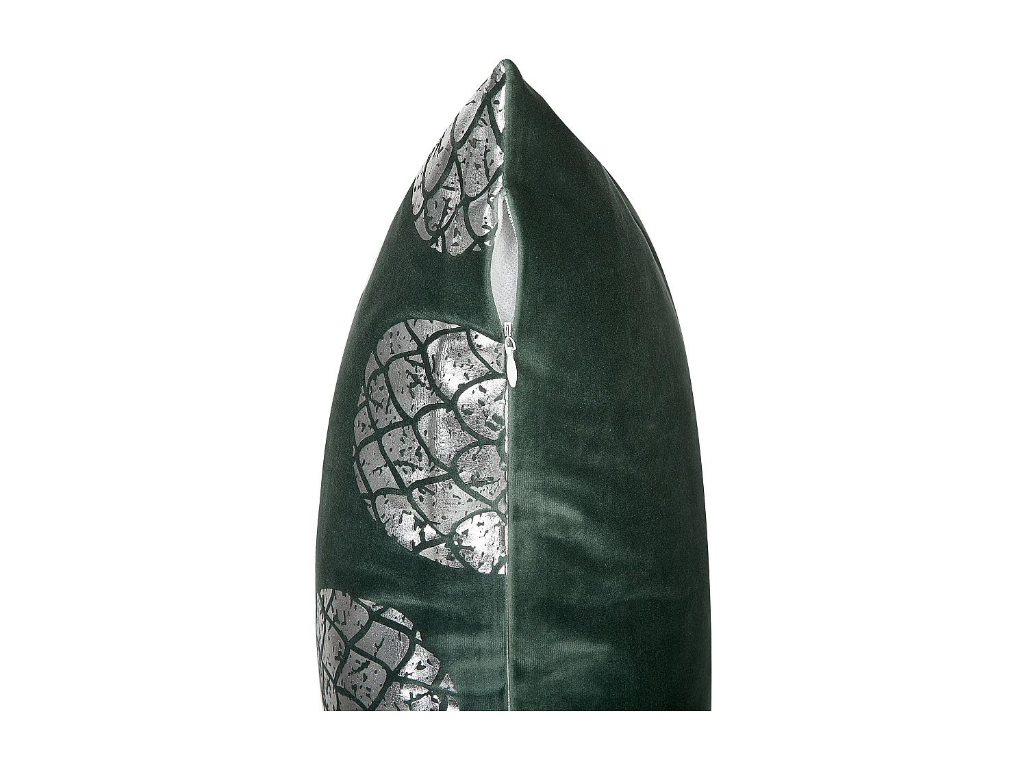 Lot de 2 coussins décoratifs ASTILBE Velours 45 x 45 cm Vert foncé Motif de plante