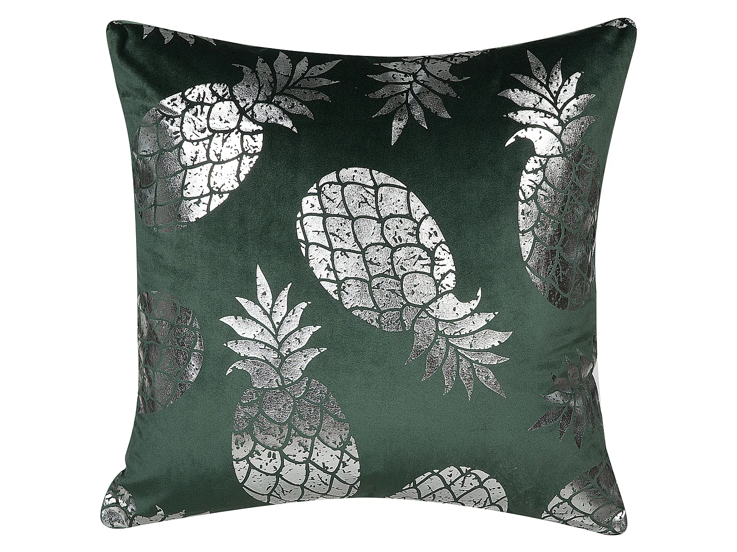 Set van 2 decoratieve kussens ASTILBE Fluweel 45 x 45 cm Donkergroen Bladpatroon