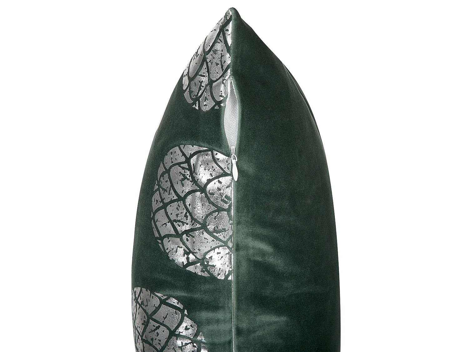 Set med 2 prydnadskuddar ASTILBE 45 x 45 cm Sammet Mörkgrön Växtmotiv