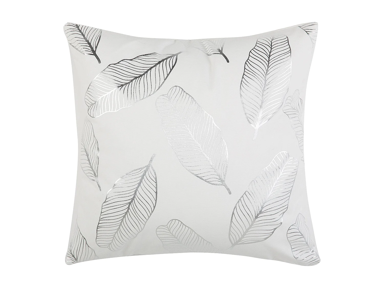 Set van 2 kussens FREESIA Katoen 45 x 45 cm Bladprint Wit