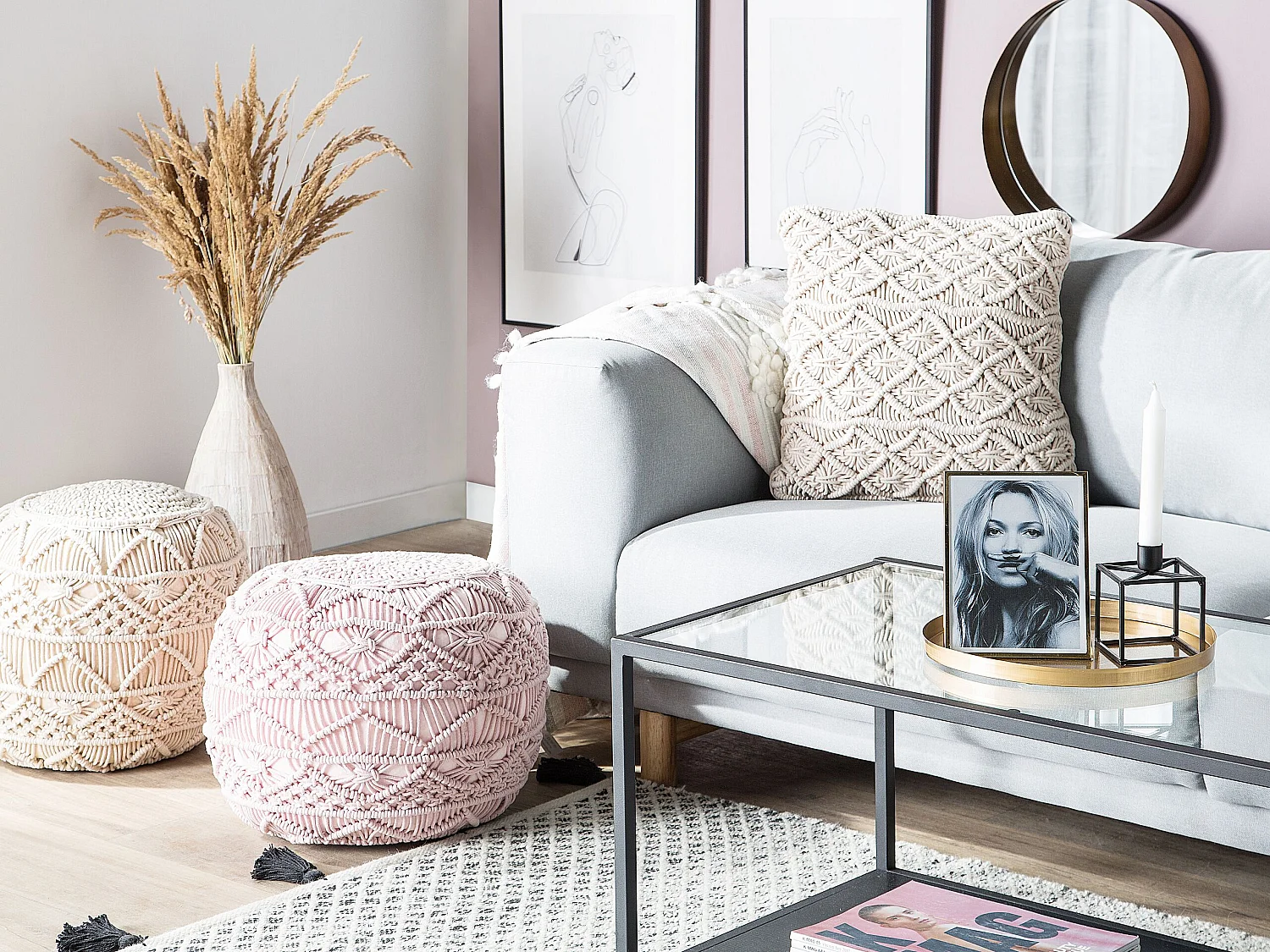 Coussin décoratif beige 45 x 40 cm GOREME