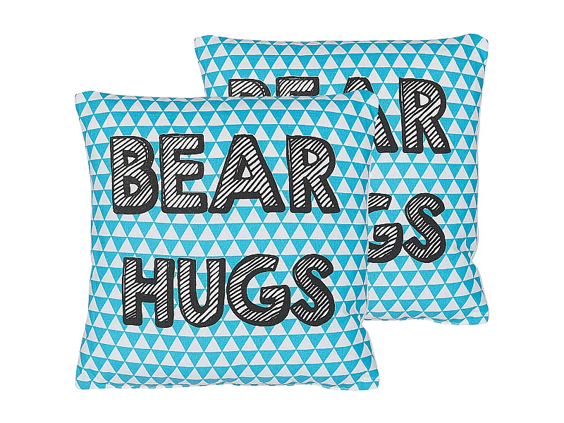 Lot de 2 coussins décoratifs RADZKOT Coton 40 x 40 cm Bleu