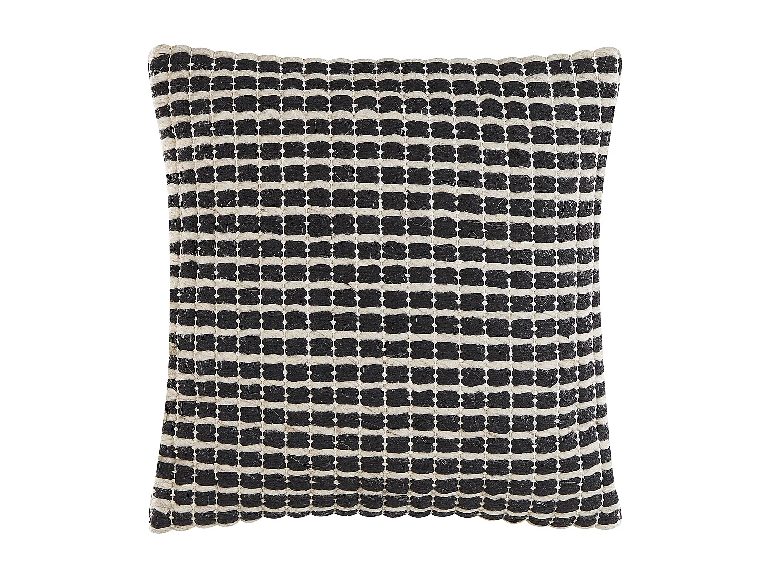 Sierkussen YONCALI Bouclé 45 x 45 cm Geblokt Zwart/Wit