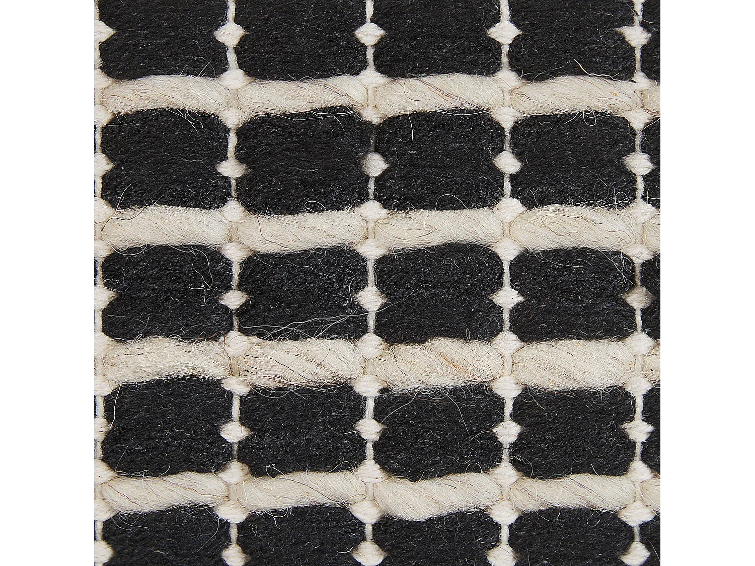 Sierkussen YONCALI Bouclé 45 x 45 cm Geblokt Zwart/Wit