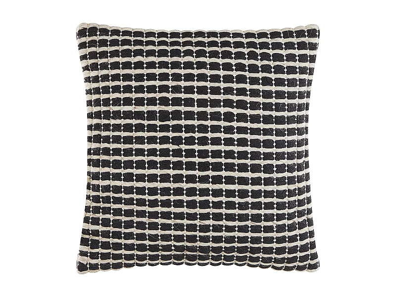 Sierkussen YONCALI Bouclé 45 x 45 cm Geblokt Zwart/Wit