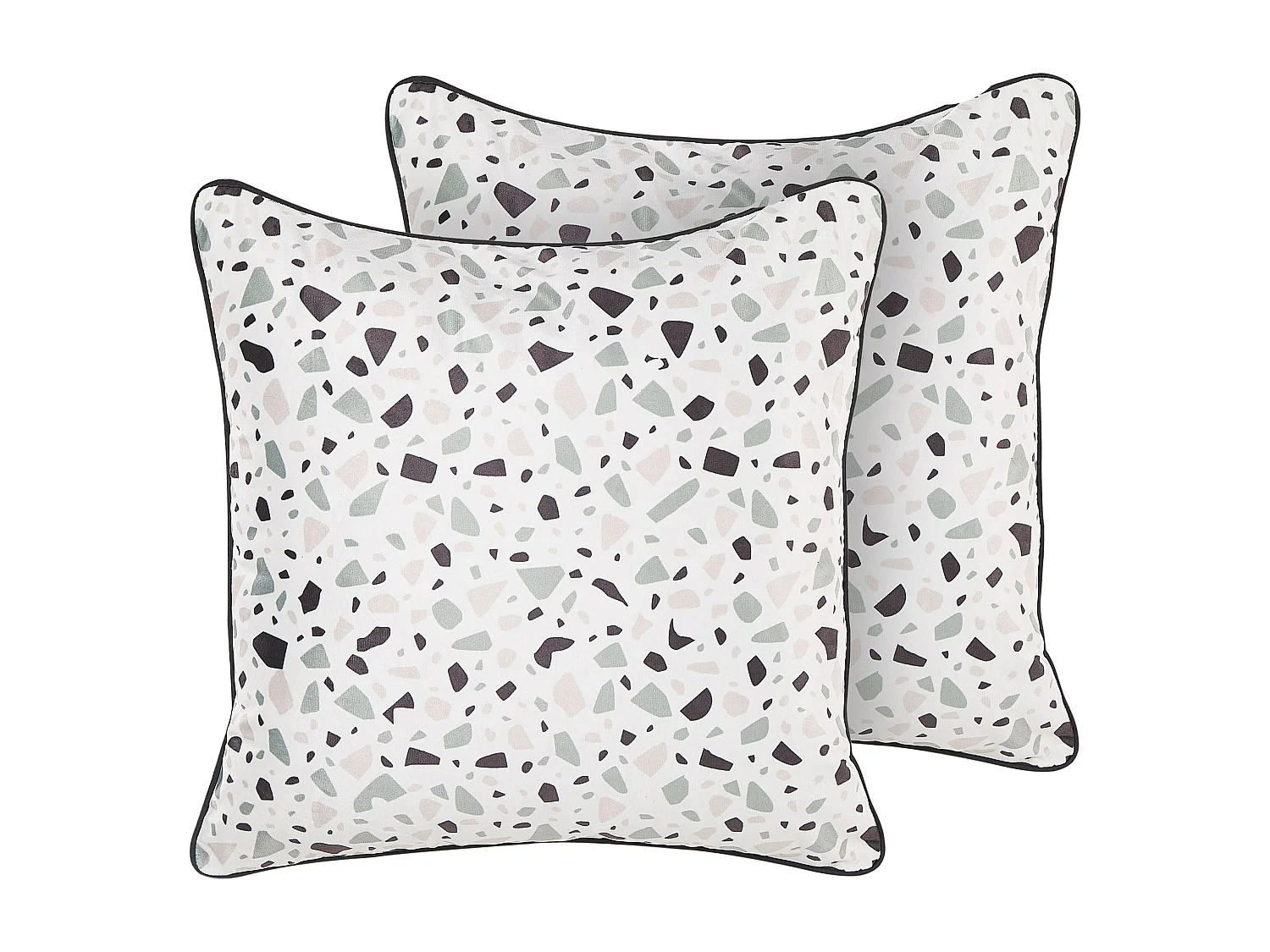 Set van 2 decoratieve kussens LAVENDER Fluweel 45 x 45 cm Wit Terrazzo effect