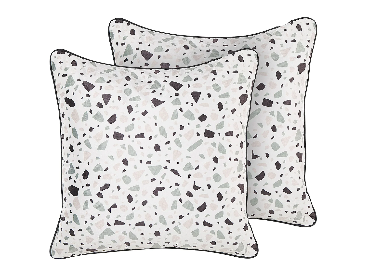 Conjunto de 2 almofadas decorativas LAVENDER Veludo 45 x 45 cm Branco Efeito terrazzo