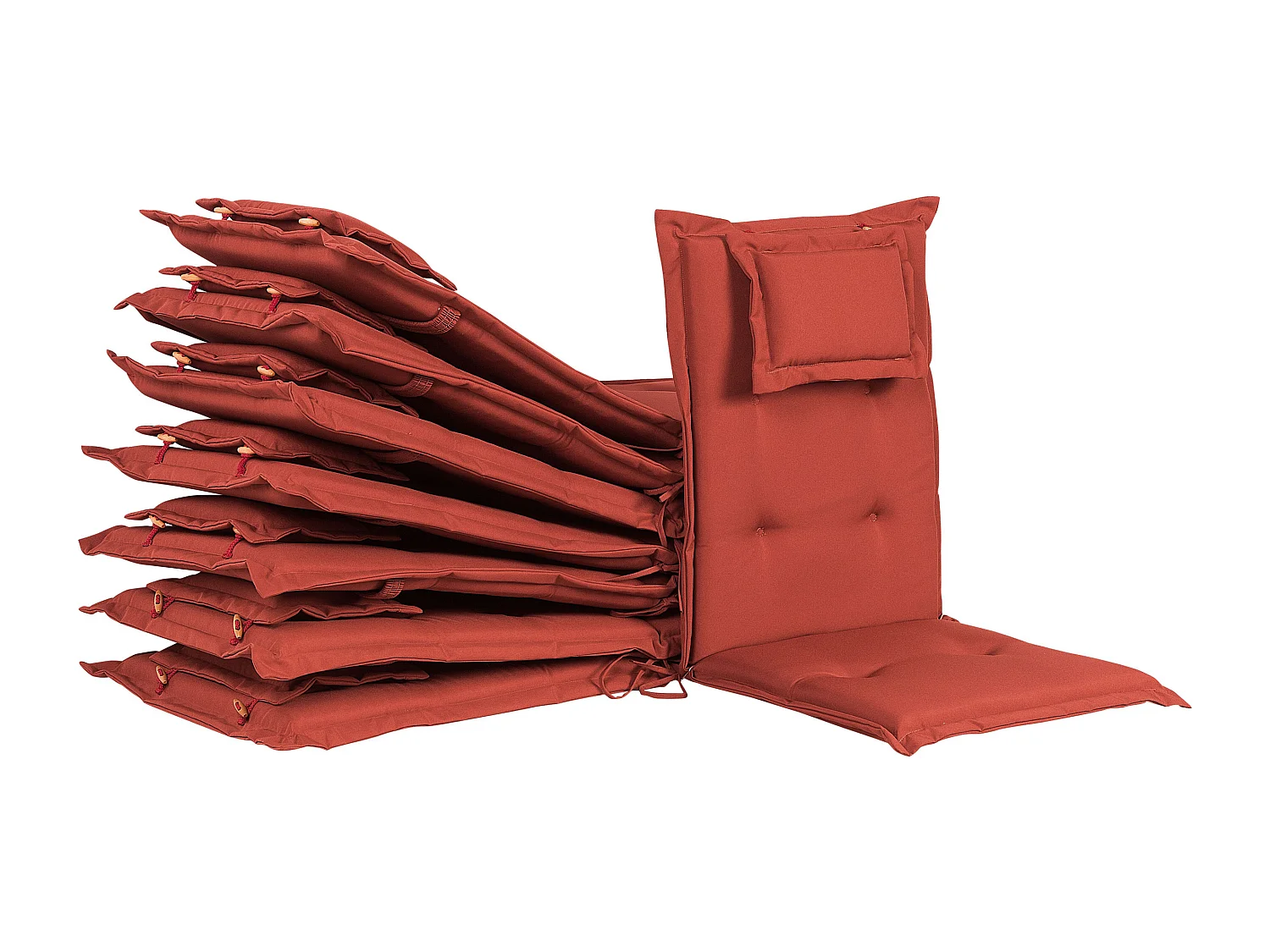 Set di 8 Cuscini Schiena/Seduta MAUI 40 x 54 cm Rosso scuro