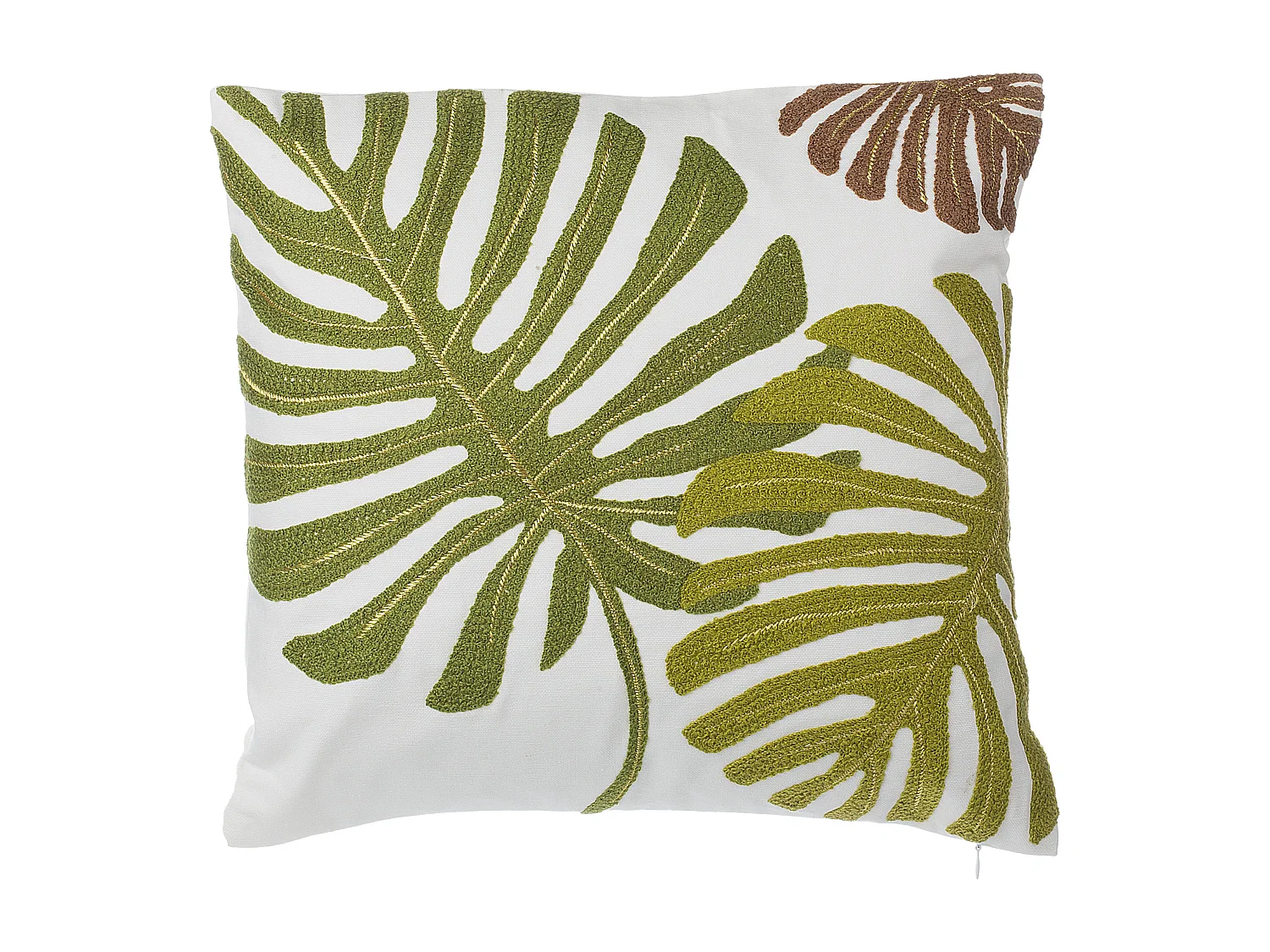 Set van 2 decoratieve kussens ZENOBIA Katoen 45 x 45 cm Donkergroen Bladpatroon