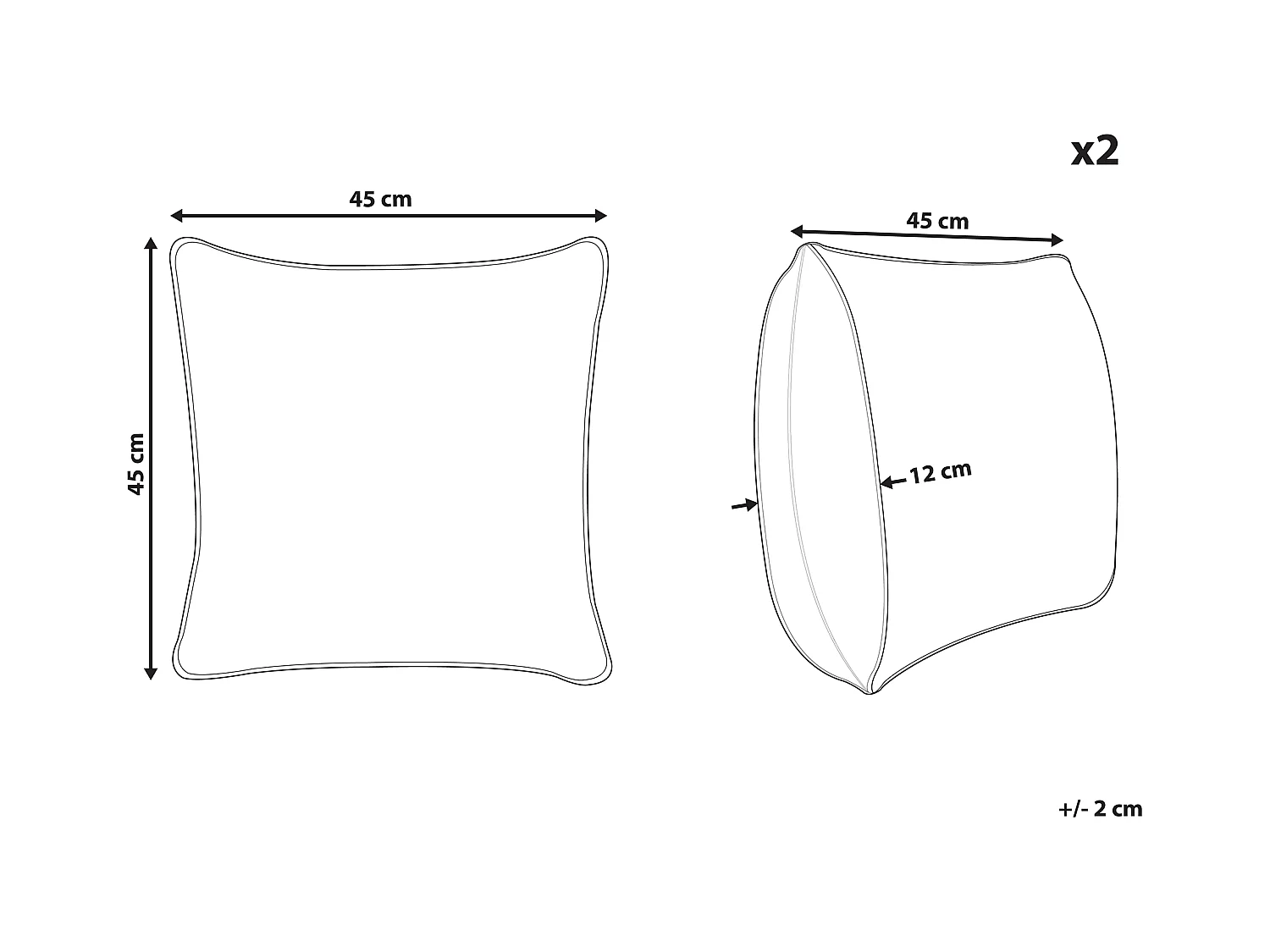 Set van 2 decoratieve kussens ZENOBIA Katoen 45 x 45 cm Donkergroen Bladpatroon