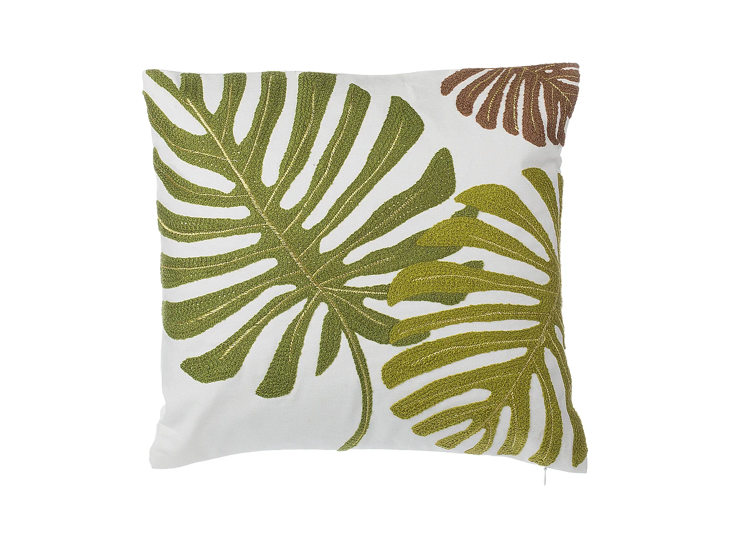 Set van 2 decoratieve kussens ZENOBIA Katoen 45 x 45 cm Donkergroen Bladpatroon