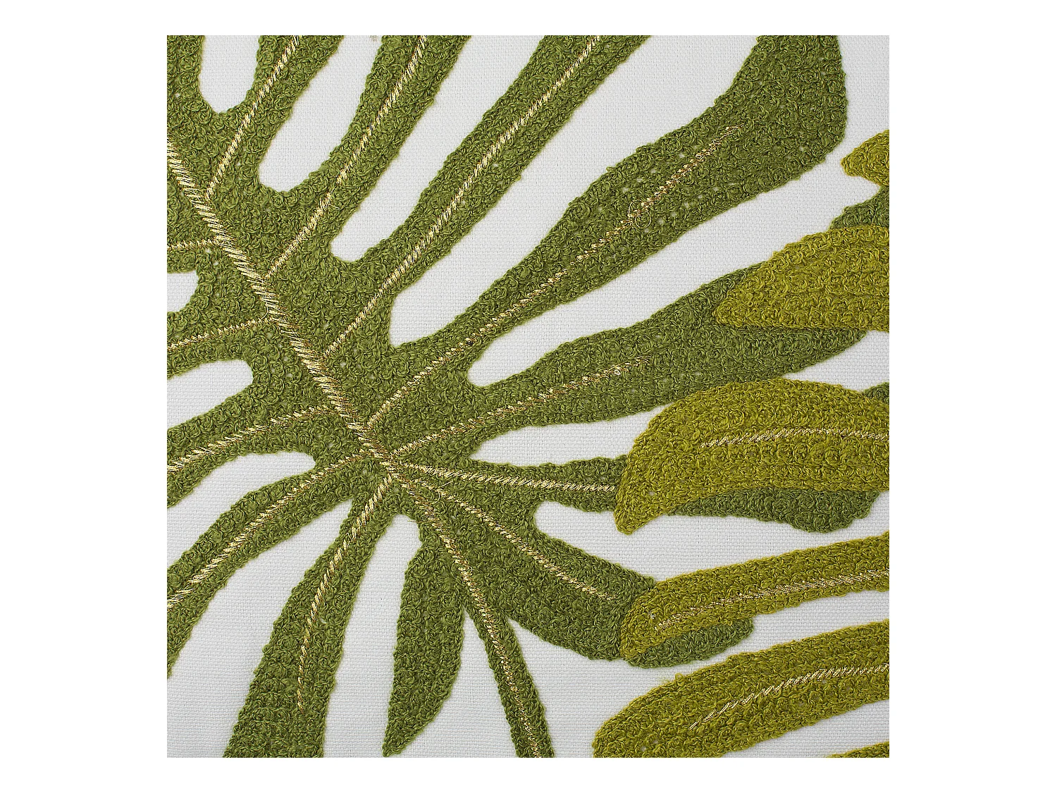 Set van 2 decoratieve kussens ZENOBIA Katoen 45 x 45 cm Donkergroen Bladpatroon